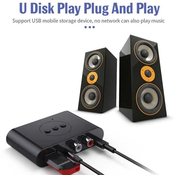 Bluetooth 5.2 Lydmottaker - NFC, USB, RCA, 3.5mm AUX Trådløs Musikkadapter, Stereo Audio
