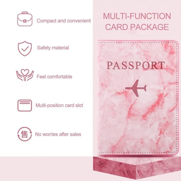 Passfodral, Passfodral, Passfodral med RFID-skydd, Passhållare för kvinnor och män (Rosa)