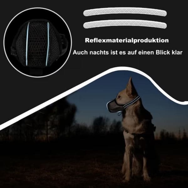 Justerbar hundmunkorg – Andningsbar och reflekterande Grå M Grå M Gray M