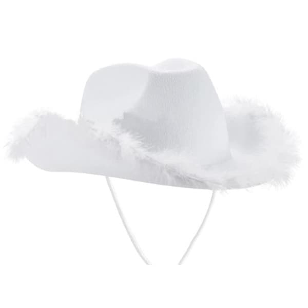 Cowgirlhatte, Fjerfilt Western Cowboyhat Sort Sort Sort Black