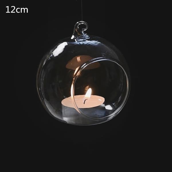 Rund bubbla hängande klart glas terrarium luft värmeljus 10 cm diameter (Inkluderar ej rep eller ljus) 10cm diameter 10cmdiameter