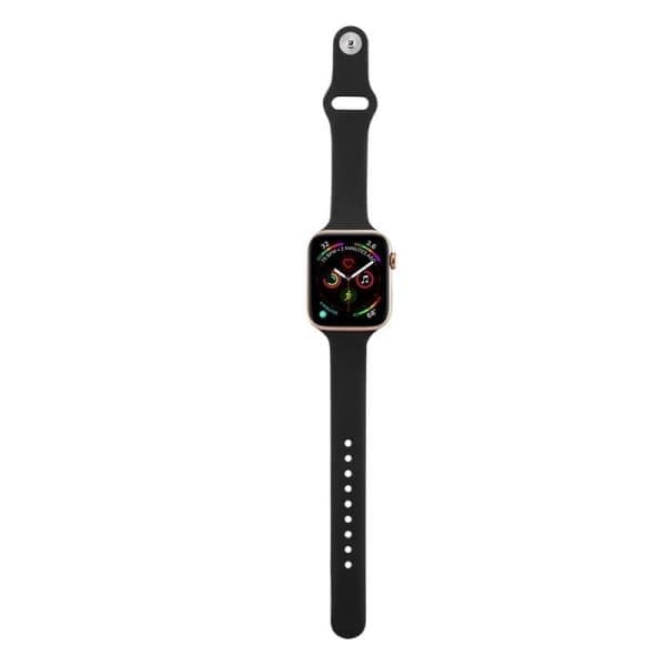 Apple Watch 38/40/41mm Slank Stilfuld Silikonerem Sort Sort Svart