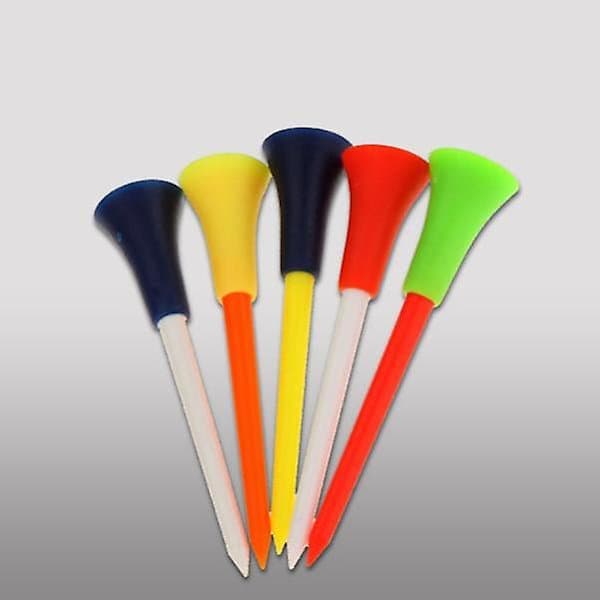 30-pak Multi-farvede Golf Tees i Plastik 83mm Holdbare Gummi Pads Top Golf Tee