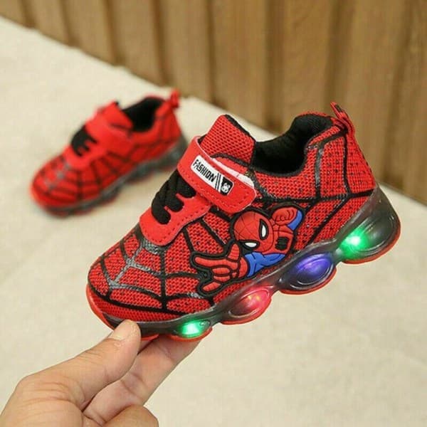 Spiderman LED-joggesko med lys, barn, rød EU22 Red EU22