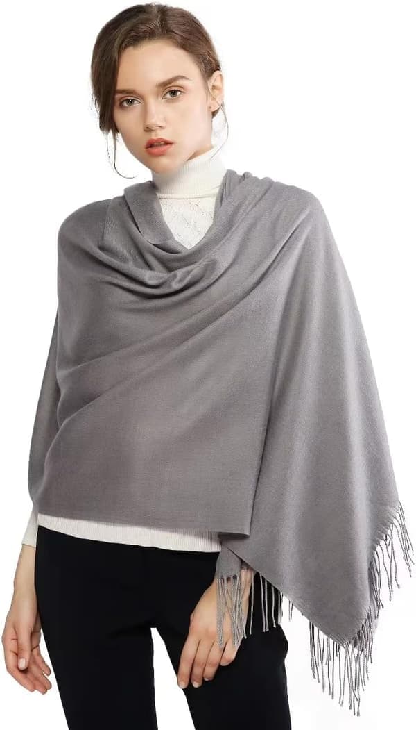 Dame Tørklæder Pashmina Sjaler og Wraps til Bryllupssjaler til Kvinder Vinter Grå Grey