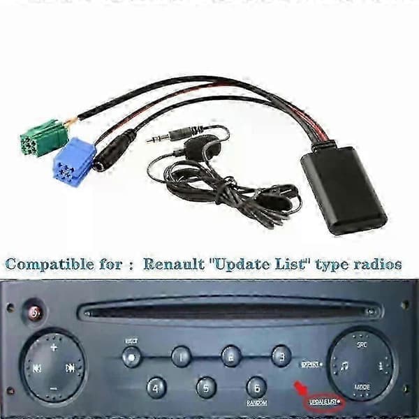Renault 2005-2011 AUX Bluetooth-adapter med mikrofon til bilradio CD-skifter opgradering