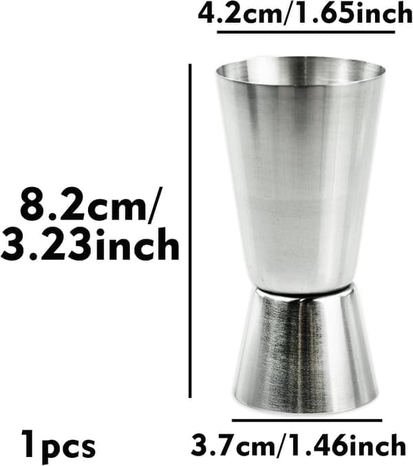 25 ml/50 ml rustfri stål jigger dobbelt spiritusmålebæger dobbelt jigger til bar cocktail shotmål