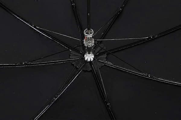 Sammenfoldelig UV Parasol Sne/Regn/Sol Paraply Broderi Bryllupsparaply Sort Black