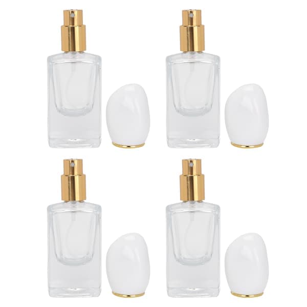 30 ml Parfymflaska i Glas, Spray, Påfyllningsbar Flaska, Tom Atomizer, Resebehållare (30 ml Vit Kapsyl)