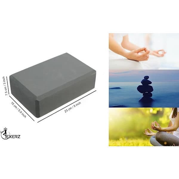 Yogablock 2 st Halkfria Lätta Yogategelstenar för Pilates Stretching Träning Grå Grey