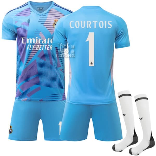 Real Madrid Blå Courtois #1 Målmandstrøje{KPO} #26 #26 #26