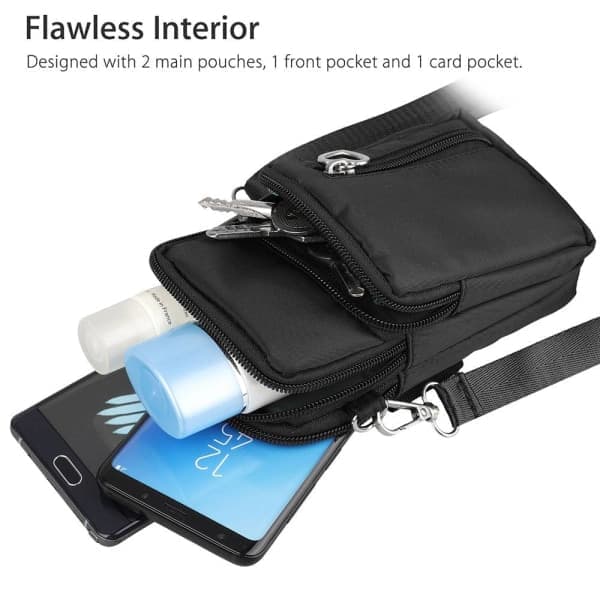 Dame Mobil Taske Pung Skuldertaske Crossbody Sort