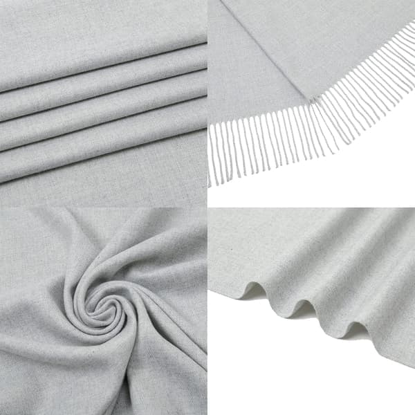 Dame Tørklæder Pashmina Sjaler og Slå-om til Bryllupssjaler til Kvinder Vinter Lysegrå Light Grey