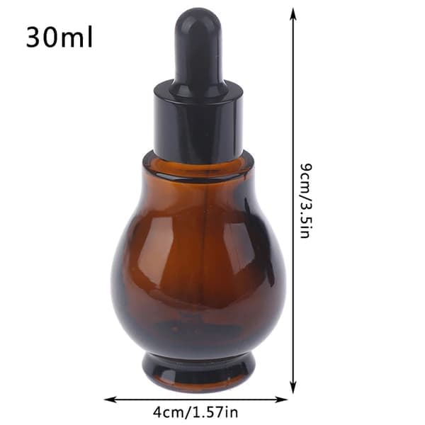 10/20/30 ml bärnstensfärgad droppflaska för eterisk olja parfympipett påfyllningsbara flaskor tom behållare