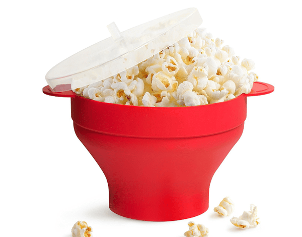 Hoppa-Corn Skål i Silikon, Röd, Vikbar röd red