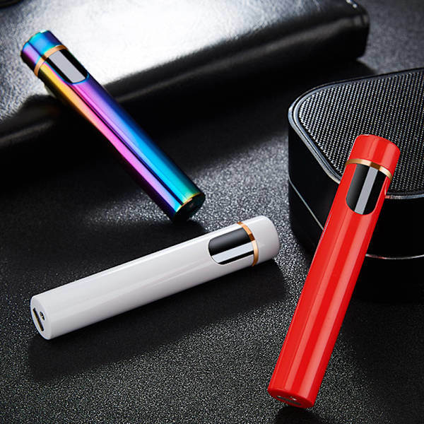 Mini Touch Sensor Flameless Lighter Bærbar USB Genopladelig Vindtæt Lighter Sort Black