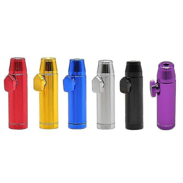 Metallisk Flat Kule Sniffer Snorter Dispenser Sølv