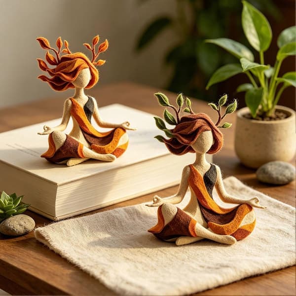 Abstrakt Yogaflicka-figur i harts – Mediterande Damstaty – för Spa & Yogarum A A