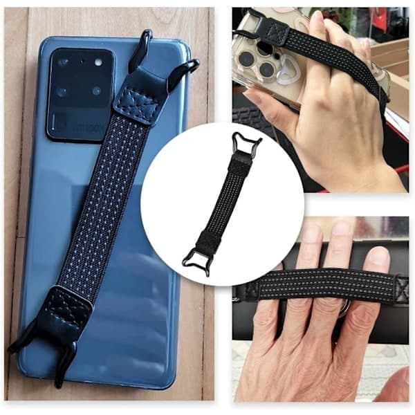 (3 stk.) Telefon-halsremholder, mobilgreb-remme med clips, håndholdt etui-beskyttelse, elastiske grebsbånd til og