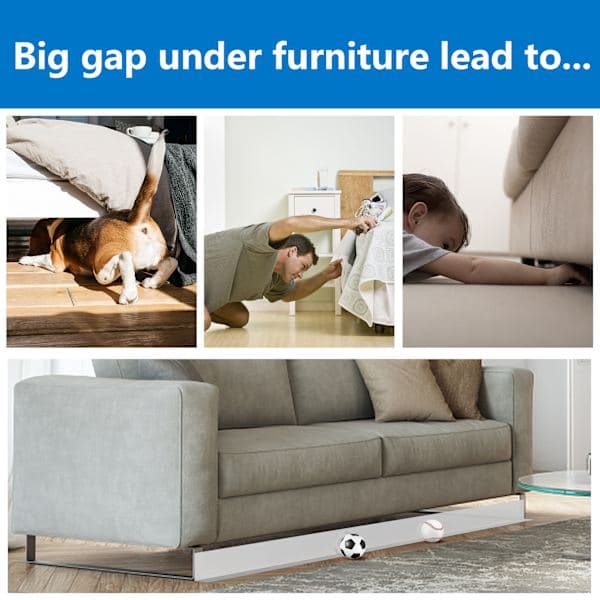 PVC Under Sofa Blocker Skærbar Sofa Baffle Forhindrer Legetøj i at glide under møbler Sort Black