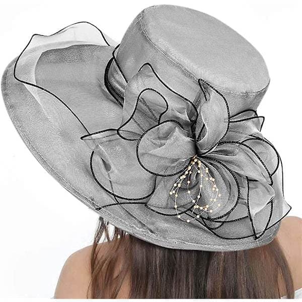 Organza Hat til Kvinder Bryllupshat Solhat Kirkehat Ascot Hat Konkurrencehat