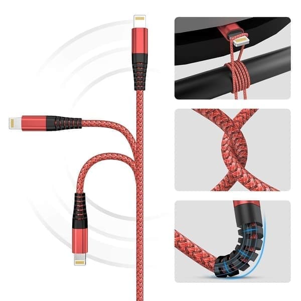 iPhone ladekabel, Lightning-kabel 3-pakning 2M iPhone-lader kompatibel med iPhone 12/11/Pro/Xs Max/X/8/7/Plus/6/SE/5S iPad og
