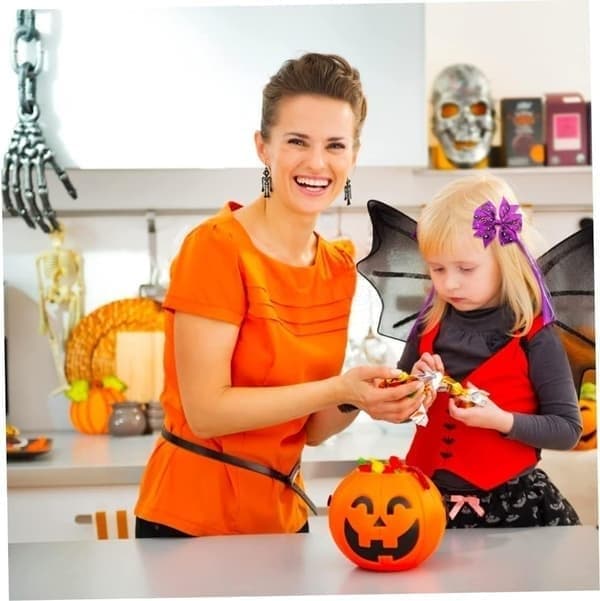 12-pak Halloween sløjfe-hårspænder tilbehør sjove printede hårspænder