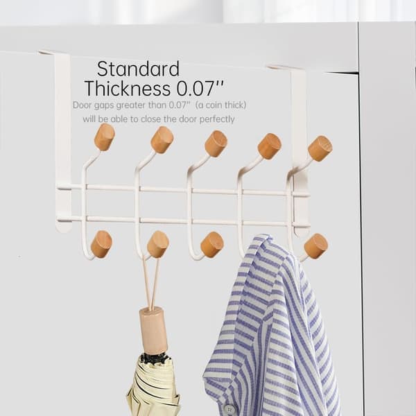 Dörrkrokar, 2-pack Robust Metall Över Dörr Träkrokar Organizer för Upphängning, Badrum Sovrum Dörrhängare - Vit