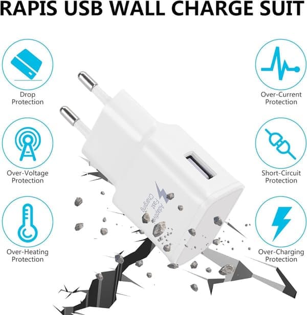 4-pak USB-strømadapter 5V-2A Universal Hurtigoplader