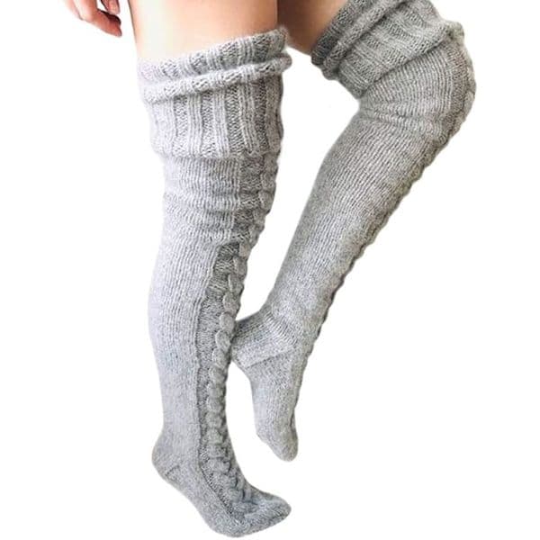 Snuggs Cozy Socks Pitkät Polvisukat Snuggle Paws Korkeat Sukat Harmaa Gray