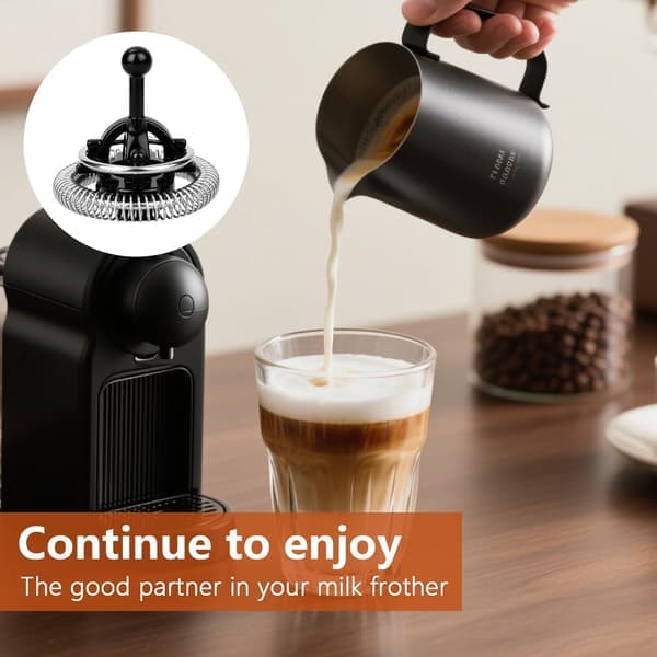 2-delt piskeris til Nespresso Aeroccino 3/4/Plus, reservedele til mælkeskummer, piskerisudskiftning til Nespresso mælkeprocessor tilbehør.