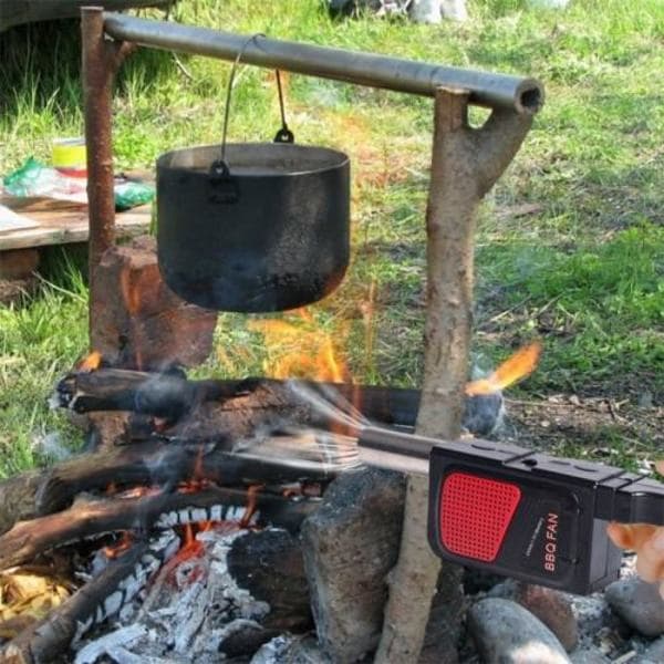 Bærbar elektrisk vifte luftvifte grill peis luftvifte svart