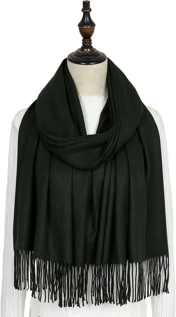 Dame Tørklæder Pashmina Sjaler og Wraps til Bryllupssjaler til Kvinder Vinter Militærgrøn army green