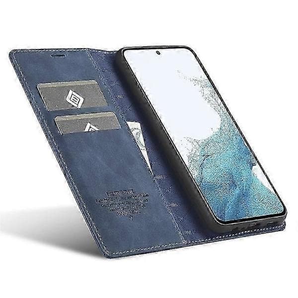 LC.IMEEKE Pung-etui til Samsung Galaxy S25, Flip-cover i mikrofiberlæder, Blå