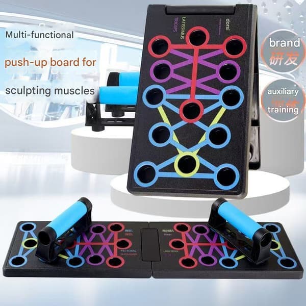 Multifunktionel push-up board, foldbar push-up støtte til voksne, brystmuskeltræner, flad støtte board C C