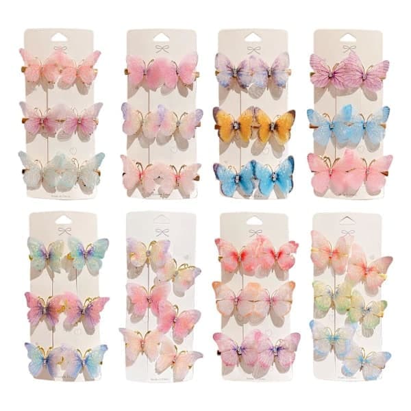 6 kpl perhoshiusklipsit minileukaklipsi hiusneula naisille ja tytöille E 6ST E 6PCS E 6PCS