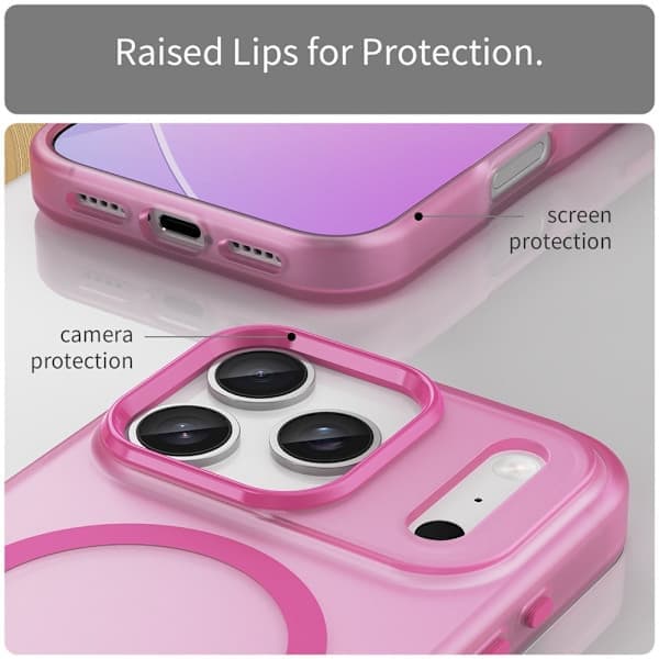 iPhone 17 Pro -kuori MagSafe Hybrid Matt Pink