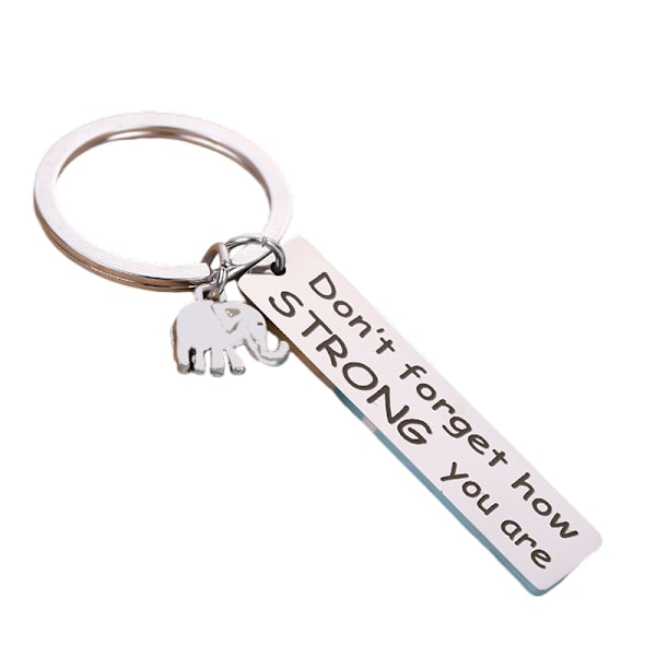 Nyckelring med elefant och inspirerande text silver silver