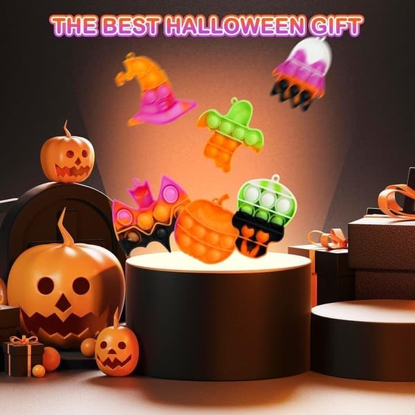24-pack Halloween Mini Fidget Pop-leksaker - Sensoriska festartiklar för barn, pojkar och flickor, fyllning till godispåsar, presentförpackning