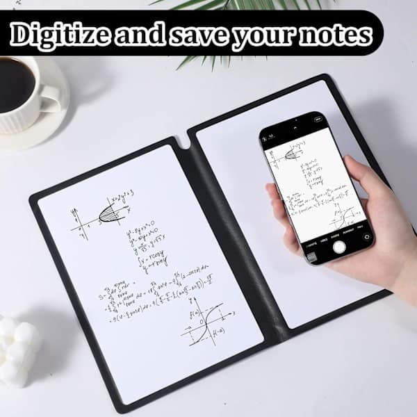 Ny A5 Whiteboard, Genanvendelig Sammenfoldelig Whiteboard Notesbog til Erhverv, Kontor, Skole og Hjem grå gray