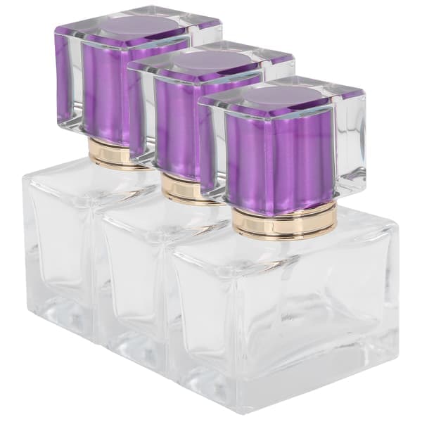 3 stk. påfyllbar tom parfymeflaske i glass, kosmetisk parfymeatomizerdispenser 30 ml lilla