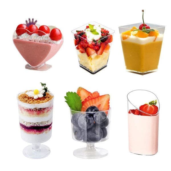 20 Mousse Dessertkopper i Plastik
