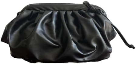 Blød Cloud Dumpling Taske til Kvinder, Crossbody Taske eller Clutch, Skuldertaske - Sort