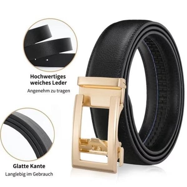 Herrbälte, läderbälte 3,5 cm med justerbart spänne 115/125 cm vit 125 white 125