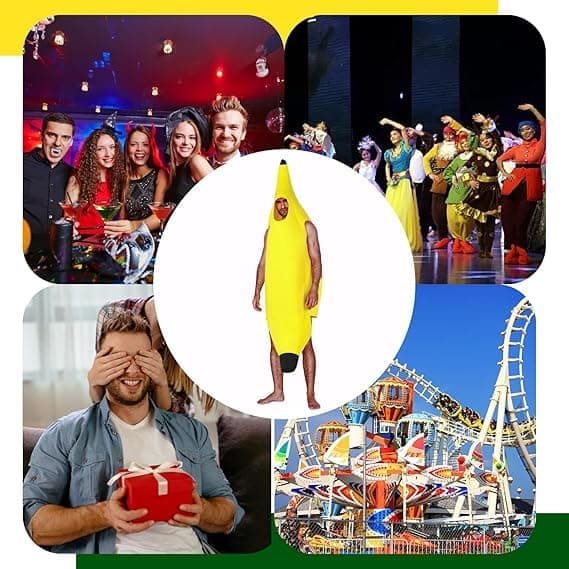 Banan kostume til voksne og børn, simpelt gruppekostume til Halloween og julefester