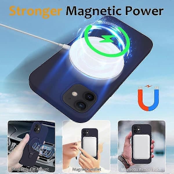 Magnetisk deksel til iPhone 11 med ringstativ PC+silikon, fallsikkert telefondeksel stil I stil I Style I