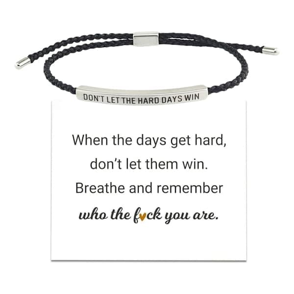 CTDWNT Lad ikke de hårde dage vinde - Armbånd til kvinder og mænd, Inspirerende Sort2 One size Sort2 onesize Black2 onesize
