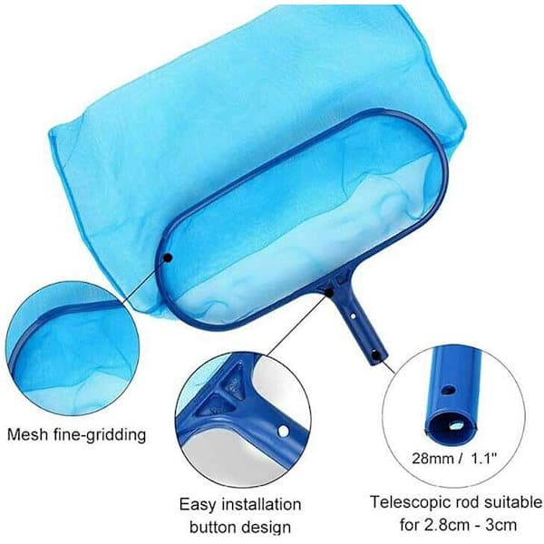 Poolnet til blade, blå poolrensningsnet, poolskimmernet finmasket, poolnet - rengøringsværktøj til pool, poolnet bladfanger SZ1 SZ1