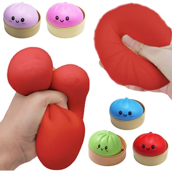 Sensorisk leksak för stresslindring, elastisk dumplingform, färgglad, blå (1 st) blå blå