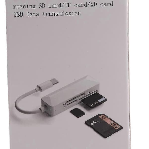 USB C Typ C Kortläsare SDTF/XD 3 i 1 Minneskortläsare Adapter Hubb